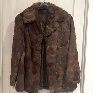 Vintage 100% real rabbit fur coat